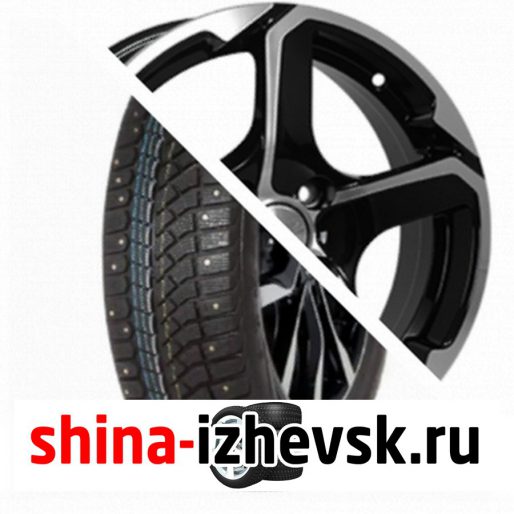 Колесо в сборе Viatti Brina Nordico (V-522) 205/65 R15 T 94 + СКАД Аллигатор 6xR15 5×114.3 ET45 DIA67.1 Черный глянцевый с полированной лицевой поверхностью в Ижевске